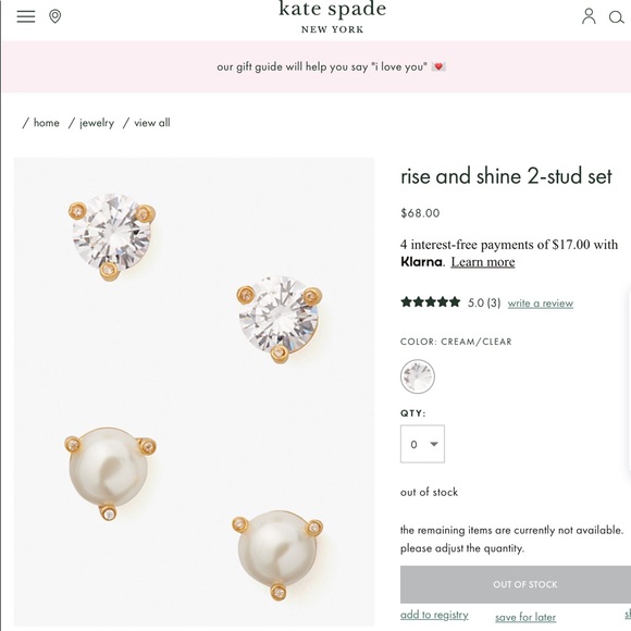 Kate Spade rise and shine 2-stud set - Picture 6 of 6